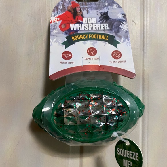 Dog Whisperer ~ Bouncy  Football Ball - Squeaky Dog Toy 5” - Picture 6 of 6